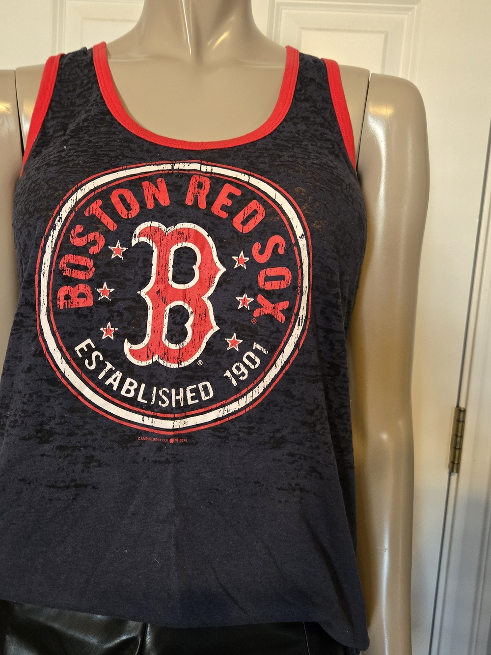 Women's Boston Red Sox Burnout Racerback Tank Top